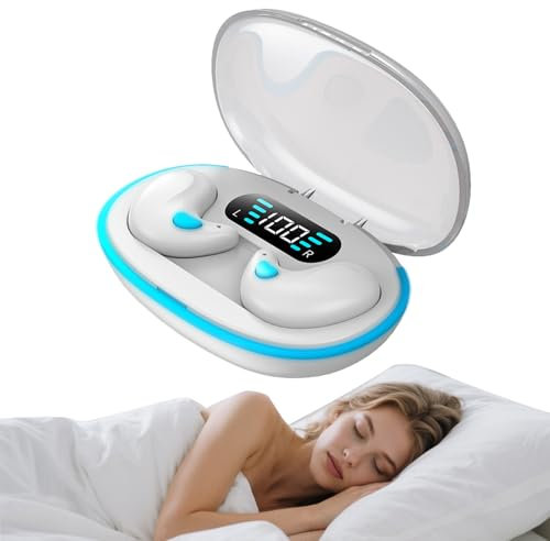 Wireless Bluetooth Invisible Sleep Earbuds Mini Small Sleeping Headphones Noise Cancelling Flat Earphones for Side Sleeping Sleepers Waterproof TWS Hidden Ear Buds for iPhone Android Music Sports Work