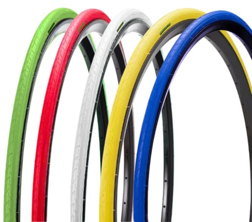 Farbige Reifenabdeckung 700 x 23C (23-622) + Ventil Presta Reifen SLICK FIXED für Rennrad Road Road Road (grün, 60 mm)