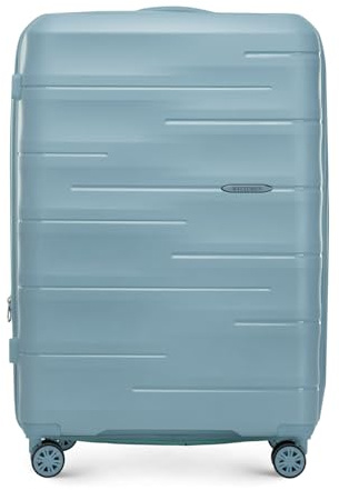 WITTCHEN ARCO Line | Großer Koffer Reisekoffer | Leichtes Gepäck Polypropylen TSA-Schloss Teleskopgriff | 4 drehbare Rollen | Blau