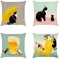 MEILIHEN Leinen Kissenbezug 45x45 Süße Katze Kissenhülle 4er Set Sofakissen Dekokissen Bezug für Couch Sofa Kissenbezüge Outdoor Deko Zierkissen Couchkissen
