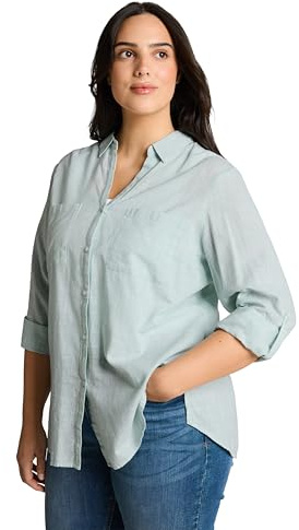 Tom Tailor Damen Bluse mit Brusttaschen aus Baumwolle