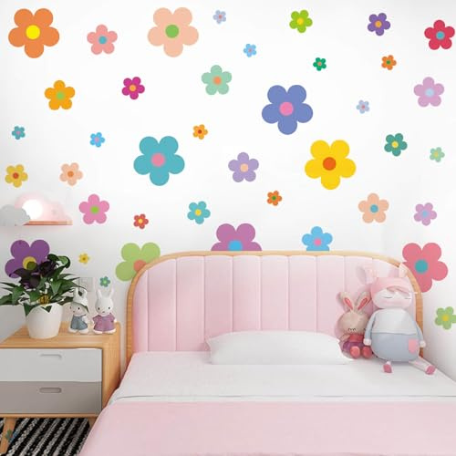 63pcs niedliche Blumen Wandaufkleber, bunte Blumen Vinyl Wandaufkleber | Ultra Cienka Karta Blokująca, Ochrona Bezdotykowa Kart, Dowodu Tożsamości, Paszportu, Całego Portfela Itp