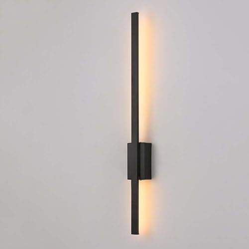 OOWDMPE Langer Wandlampe Innen 40cm Moderne 8W LED Dimmbar Wandleuchte 3000K/4000K/6000K Dekorative Metall Wandbeleuchtung Minimalistische Aesthetic Wandlicht für Wohnzimmer Schlafzimmer (Schwarz)
