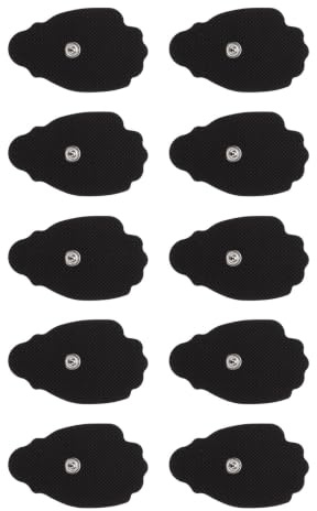 10 Stück Physiotherapie Pads mit 3,5mm Snap Anschluss Schwarz | Klebehaftend, für Hauttypen Geeignet, Stoffausführung, Passend für Einheiten mit 3,5mm Anschluss