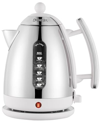 Dualit Lite 1.5L Jug Kettle - Polished Gloss White | High Gloss Finish - 3kW Fast Boiling by Dualit - 72016