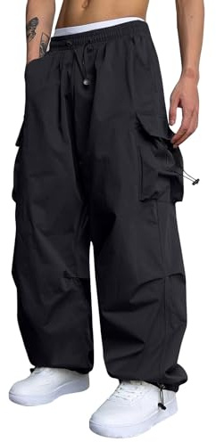 TOFOTL Pantalon Cargo Homme Militaire Travail Extensible Peche Africain Medieval Imperméable Professionnel Leger Tactique Ample Jogging Treillis Jogger Pantalon de Jogging Homme Noir M