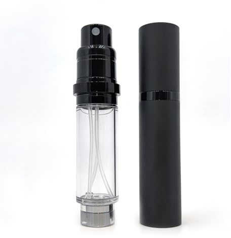 CrestHaven Perfume Atomiser, Portable Refillable Empty Perfume Spray, Mini Perfume Bottles Empty for Travel 5ml (Black)