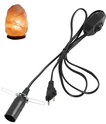 Kabel mit Schalter für Salzlampe Lampenfassung l E14 mit 1,8M,Und Eurostecker, Dimmer Schalter, E14 Fassung Lampenfassung Mit Kabel Und Schalter Für DIY Lampen, Lampenfassungs Mit Stecker, Sternlampen