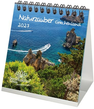 Naturzauber Griechenland Tischkalender 10x10cm für 2027 Natur Landschaft Meer Reise Strand Urlaub - Seelenzauber