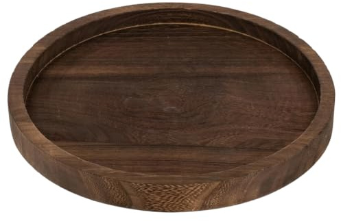 Round Wooden Tray, 20cm Coffee Table Tray for Home Decor and Organization, Decorative Display Tray for Candles and Small Items, Small Round Tray with Natural Wood Finish