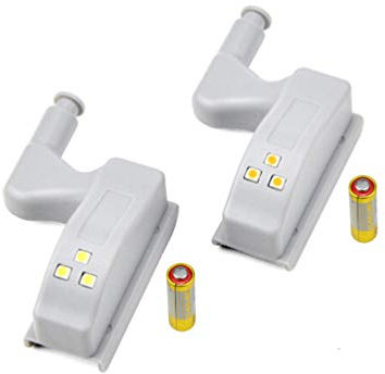 2 pezzi Cerniera LED Luce Universale Cucina Casa Ufficio Porta Hotel Armadio Armadio Automatico Interruttore Della luce Bianco Freddo Lampada Da Armadio Luce Notturna (Batterie incluse)