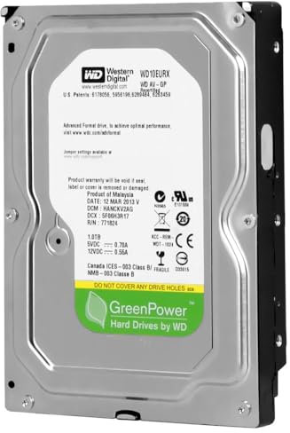 Western Digital AV-GP 1TB Interne Festplatte WD10EURX 3,5 Zoll HDD SATA 6Gb/s 64 MB
