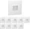 ledscom.de 10 Stück LED Treppenlicht/Wandeinbauleuchte FOW für innen und außen, Downlight, eckig, 85 x 85mm, warmweiß