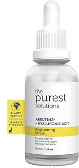 The Purest Solutions Aufhellendes Serum (Arbutin 2% + Hyaluronsäure) - Beseitigt Ungleichheiten im Hautton und unterstützt die Haut für ein strahlendes Aussehen - Vegan | Grausamkeitsfrei (30 ml)