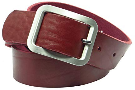 Kollektion Chrissys-in Ledergürtel 4 cm breit bordeaux rot aus festem Rindleder aus eigener Fertigung. (Bitte die Bundweite messen, NICHT die Gesamtlänge (90)