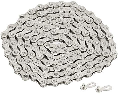Keenso 10-Fach Fahrrad Ketten, F10 Mountainbike Stahl Kette 10 Fach Verstellbares Fahrradzubehör für Mountainbike, Rennrad, Hybridfahrrad, Faltrad (Silber)