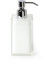 Gedy Auckland Dosasapone Bagno Bianco, Misure: 16,2X7X7 CM, capacità 210 ml, Dispenser Sapone Bagno in Resina Trasparente di Alta qualità, Design R&S, Fatto a Mano, 2 Anni di Garanzia