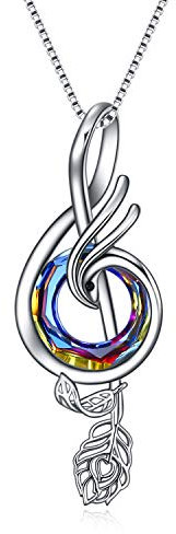 TOUPOP Music Note Necklaces for Women Sterling Silver Nirvana of Phoenix Necklace for Women Music Note Pendant Jewellery Gifts for Music Lovers Birthday Gift for Women