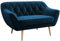 MKS MEBLE Sofa - Moderne Sofa - Skandinavische Deko Polstersofa - Pirs Loungesofa - Zwei Personen Dunkelblau