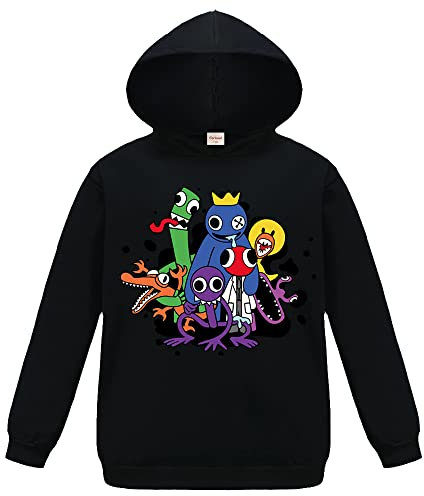 Forlcool Rainbow Sweats à capuche pour garçons et filles YouTube Gamer Sweatshirts pour enfants, Noir , 7-8 Years