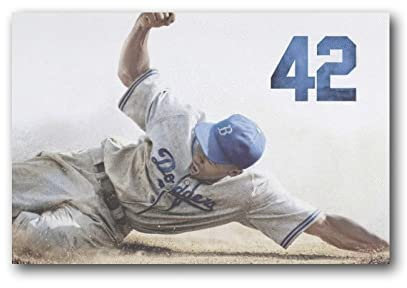 Jackie Robinson American Legend Poster Gemälde Leinwand Wandkunst Wohnzimmer Poster Gemälde 50 x 75 cm