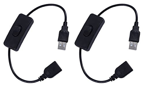 Cable USB Con Interruptor de Encendido/Apagado, 2 Piezas Macho a Hembra Con Alimentación USB