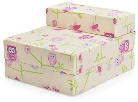 Ready Steady Bed Klappbares Kinder Schlafsofa für Kinder | Einzelner klappbarer Schlafsessel für Kinder | Bequeme Kinderzimmermöbel für Wohnzimmer und Spielzimmer (Eulen)