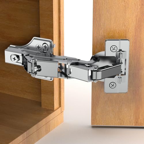 Chibery 2 Pack 175 Degree Face Frame Full Overlay Lazy Susan Hinge, Clip ON Plate, Soft Close Multi-Pivot Concealed Hardware for Corner Kitchen Cabinet, Cupboard Folded, Folden Door, Closets