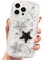 HZLFCZL Compatible with iPhone 12 Pro Max Case Cute Cartoon Glitter 3D Stars Crystal Heart Clear Pattern Design Women Girls Aesthetic Kawaii Transparent Sparkly Phone Case for iPhone 12 Pro Max-Stars