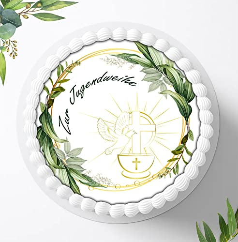 Tortenaufleger Jugendweihe Essbares Tortenbild Jugendweihe – Kuchen Deko Feier – Tortendeko individuell, Ø 20cm, 1395z