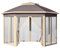 Outsunny Gazebo Pieghevole 4x3.4 m Pop Up ad Altezza Regolabile a 3 Livelli con Zanzariera e Doppio Tetto, Gazebo da Esterno con Borsa da Trasporto in Metallo e Oxford, per Giardino, Feste, Beige