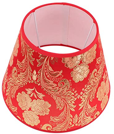 OSALADI Lampenschirm Stoff Blumen Floral Kleiner Bedruckter Lampenschirm aus Baumwolle und Leinen Rund für Tischlampe Nachttisch Wohnzimmer Dekorativer