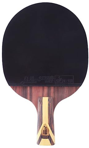 DHS 9 Star 9002/9006 Tischtennisschläger, Profi 5 Holz 2 ALC Offensive Ping Pong Paddel mit Hurricane 3 Sticky Rubber (9006-CS-Shorthandle)
