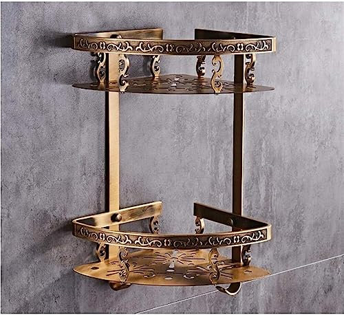 Badezimmer-Duschregal-Organizer zur Wandmontage, Badezimmer-Duschregale zur Wandmontage, antikes Bronze-Aluminium, geschnitztes Badezimmerregal, Seifenhalter, Badezimmer-Badewanne, Duschregal ( Color