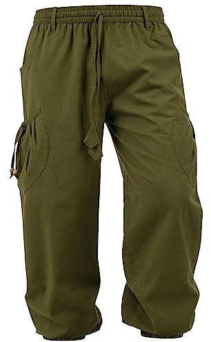 Unisex Goa Haremshose aus Baumwolle –Cargo Pluderhose, Sommerhose
