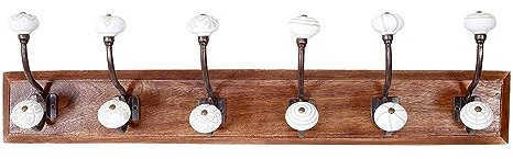 SIGNES GRIMALT Wandhaken und Garderobe, zwölf Knöpfe, weiß, Modell Bohème Chic, L 70 cm