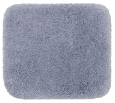 Gözze - Deluxe Badteppich mit extra hohem Flor, 100% Polyester (Mikrofaser), Mit Antirutschbeschichtung, 50 x 45 cm - Silber
