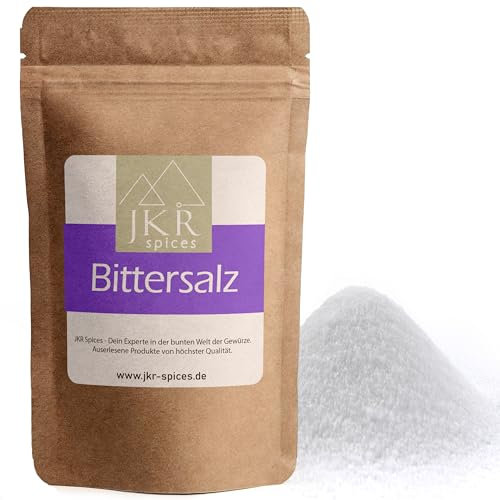 JKR Spices Sel d'Epsom de 250 g | Sel d'Epsom de qualité alimentaire | Sel de magnésium sulfate alimentaire | MgSO4 dans un sac refermable neutre en CO² (250 GR)