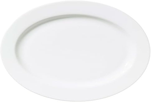 METRO Professional Teller Flach Fine Dining, Porzellan, 21.5 cm, oval, wei§, 6 Stück