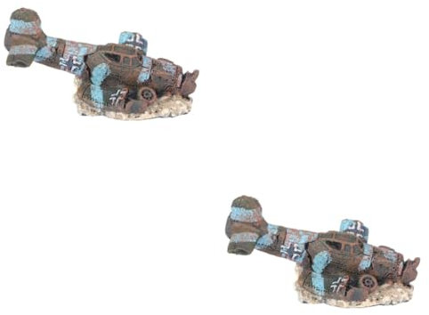 Ipetboom 2 Stücke Künstliche Aquarium Decor Harz Handwerk Fisch Tank Flugzeug Für Süßwasser Tanks