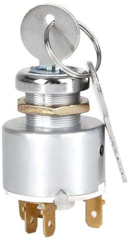 CGEAMDY Commutateur D'allumage 12V Pour Voiture, Commutateur D'allumage Et De Démarrage Du Moteur Avec Clé, Commutateur D'allumage à 5 Positions Avec Démarrage on Off, Pour Voiture, Moto, Tracteur