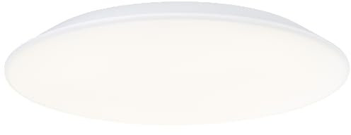 Lightbox LED Deckenlampe für Außen und Innen - IP54 - Ø 29 cm - zeitlose Deckenleuchte im dezenten Design - integriertes LED - 24 W - 2700 lm - 4000 K - aus Kunststoff - in Weiß