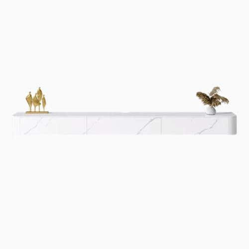 TV Cabinet TV Stand Rock Panel Floating TV Shelf, Wall-Mounted TV Console,Floating Entertainment Shelf,Floating Shelf for Under TV,Modern Floating TV Stand with Storage and Drawers for Living Room Bed