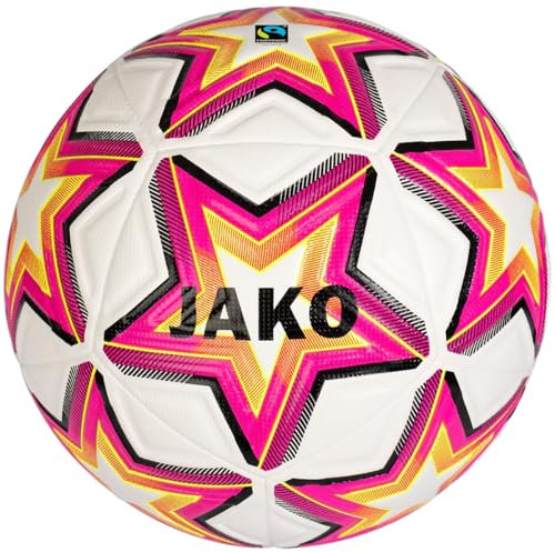 JAKO Pallone da calcio World 2335 bianco/rosa/nero 5