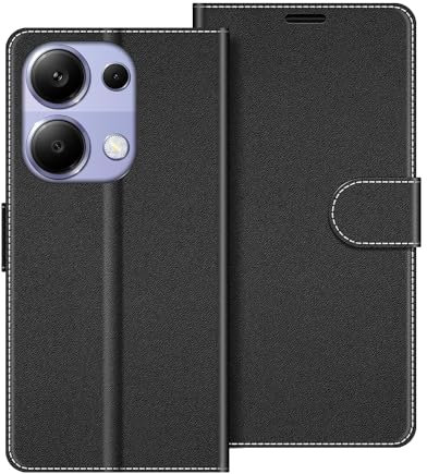 COODIO Coque en Cuir pour Xiaomi Redmi Note 13 Pro 4G(Pas pour 5G), Étui Housse Pochette Fonction Stand pour Xiaomi Redmi Note 13 Pro 4G, Noir