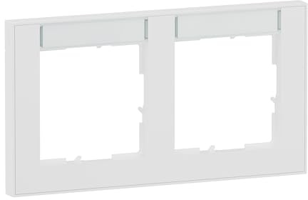 LEGRAND, SEANO+ 2-fach Rahmen horizontal mit Beschriftungsfeld, halogenfreies Thermoplast, nachhaltige Produktion und Verpackung, Farbe: Ultraweiß, 765892