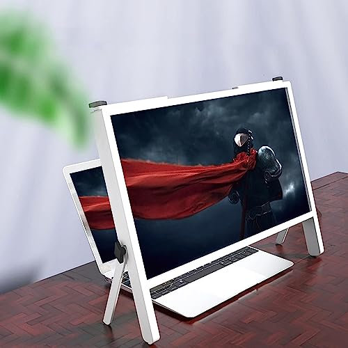 Portable Amplifier Desktop,Screen Magnifier, Screen Magnifier for Computer Monitor, Portable Amplifier Desktop, Gifts for Girls (Bianco Bianco)