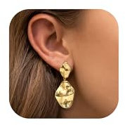 Chriscoco Ohrringe Silber 925 Hängend Ohrringe Gold Hängend Silber Ohrringe Damen 925 Hypoallergene Ohrringe Silber Hängend 14K Vergoldete Tropfen Ohrringe Lange Ohrringe Statement Ohrringe