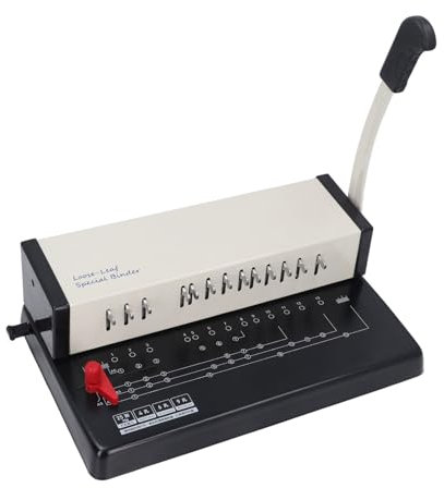 Bindemaschine, Kammbindemaschine, 13 Löcher, 25 Blatt, mit Humanisiertem Griff, Live-Seiten-Parator für Letter-Format, A4, A5, A6