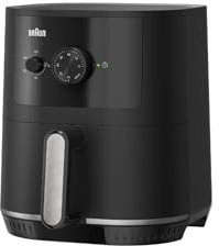 Braun MultiFry 3 HF3000IBK, Freidora de Aire con Capacidad de 4.3L, Control de Temperatura de 80-200°, Tecnología RealAir, Temporizador de 60 min, 1500W, Negro Mate